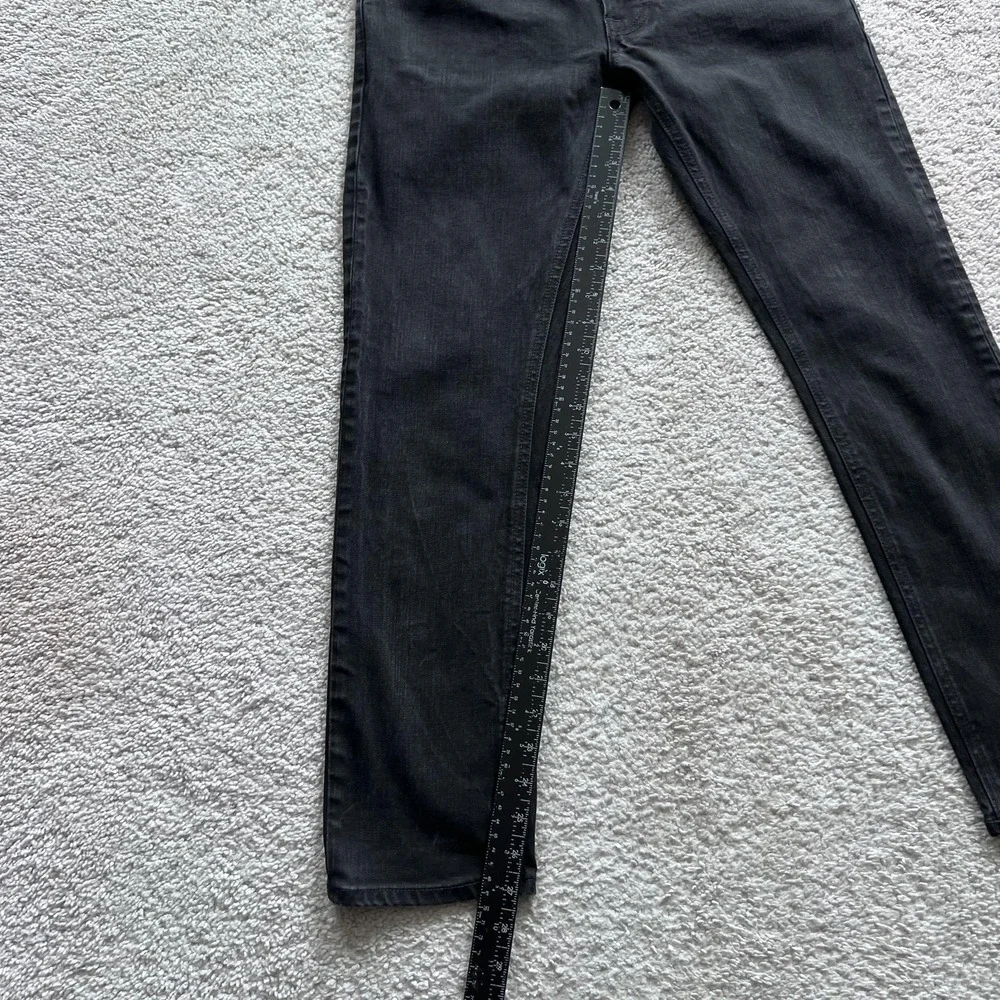 Nudie Jeans Lean Dean Jeans Mens 32x27 Black Slim Tapered Stretch Denim